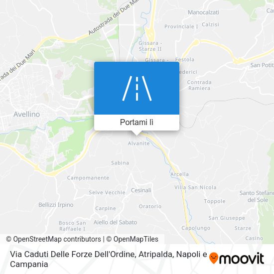Mappa Via Caduti Delle Forze Dell'Ordine, Atripalda