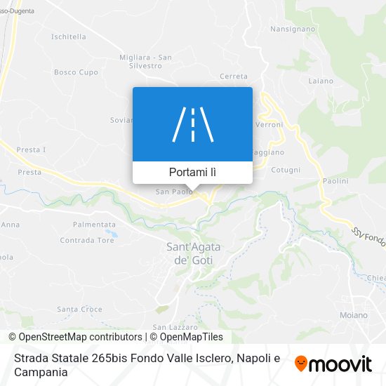 Mappa Strada Statale 265bis Fondo Valle Isclero
