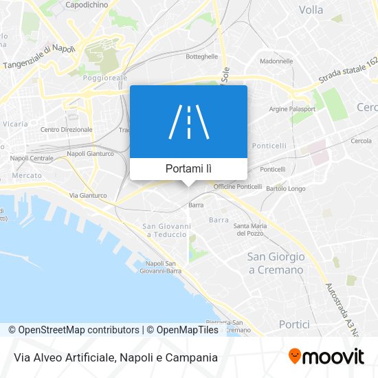 Mappa Via Alveo Artificiale