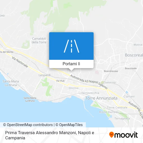 Mappa Prima Traversa Alessandro Manzoni
