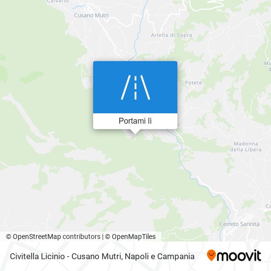 Mappa Civitella Licinio - Cusano Mutri