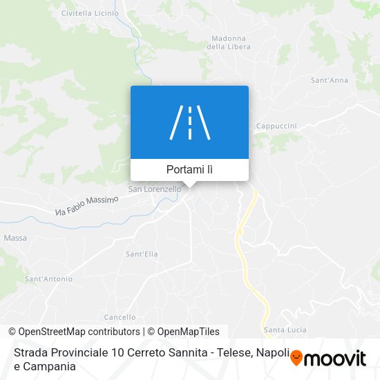Mappa Strada Provinciale 10 Cerreto Sannita - Telese