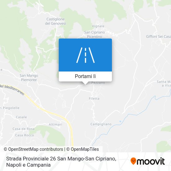 Mappa Strada Provinciale 26 San Mango-San Cipriano