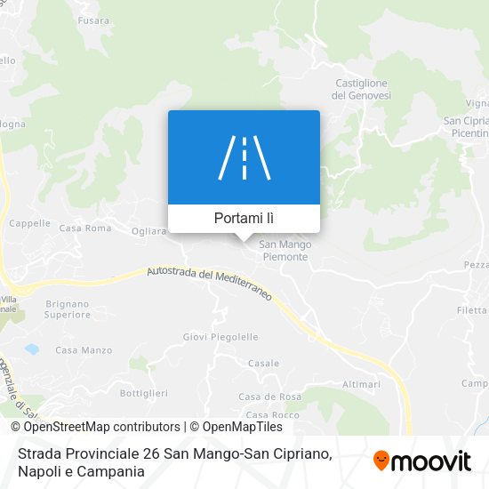 Mappa Strada Provinciale 26 San Mango-San Cipriano