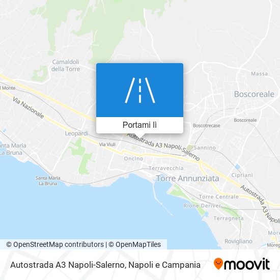 Mappa Autostrada A3 Napoli-Salerno