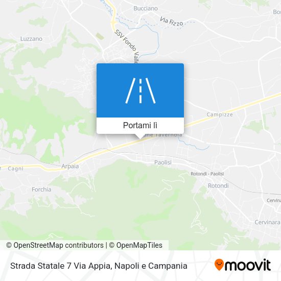 Mappa Strada Statale 7 Via Appia