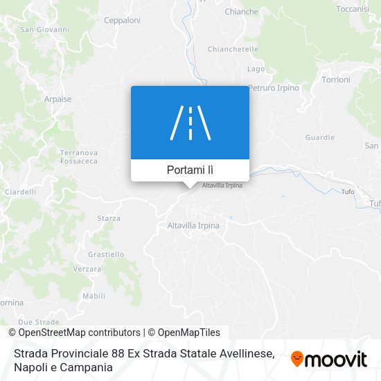 Mappa Strada Provinciale 88 Ex Strada Statale Avellinese