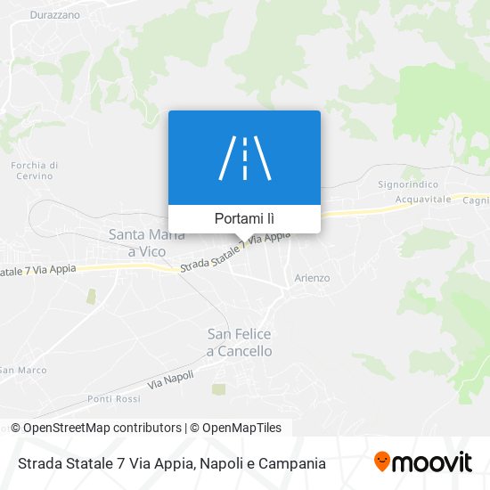 Mappa Strada Statale 7 Via Appia