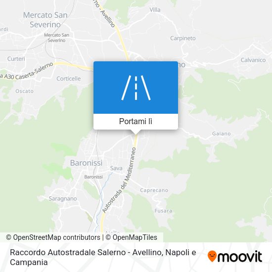 Mappa Raccordo Autostradale Salerno - Avellino