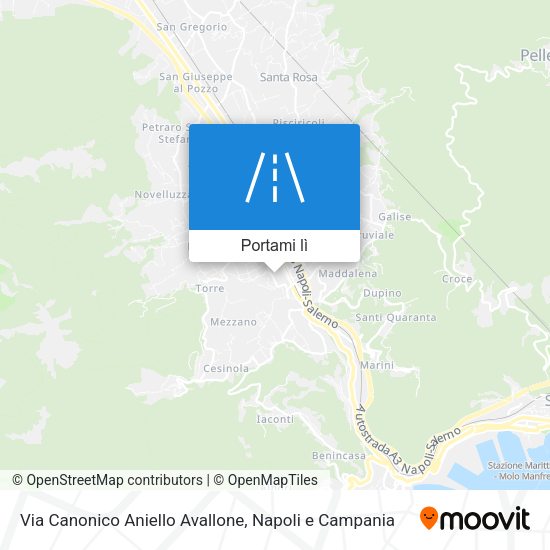 Mappa Via Canonico Aniello Avallone