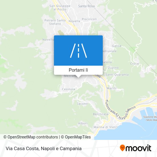 Mappa Via Casa Costa