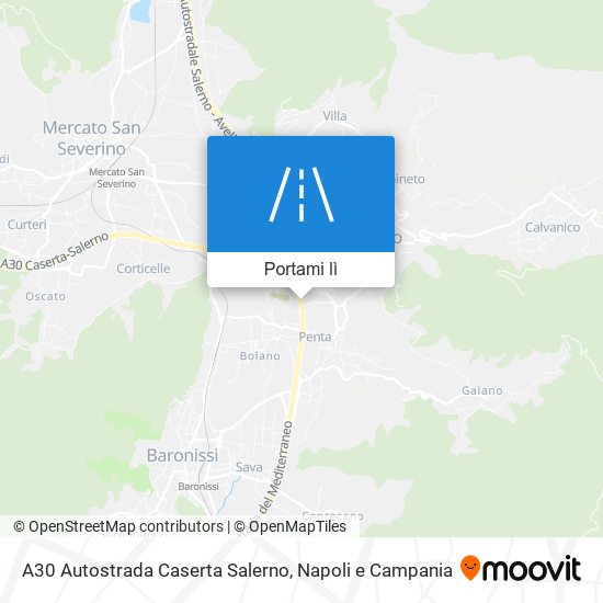 Mappa A30 Autostrada Caserta Salerno