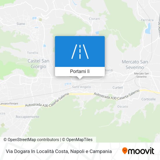 Mappa Via Dogara In Località Costa