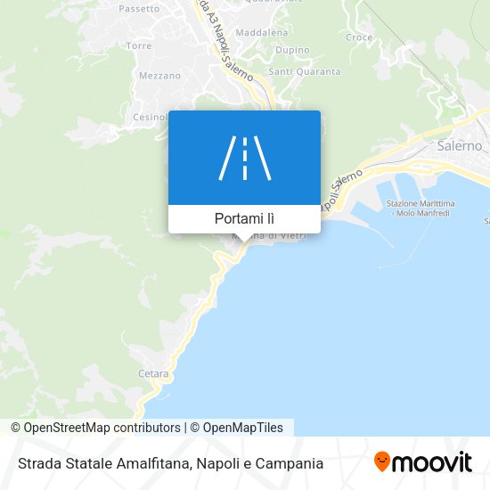 Mappa Strada Statale Amalfitana