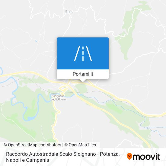 Mappa Raccordo Autostradale Scalo Sicignano - Potenza