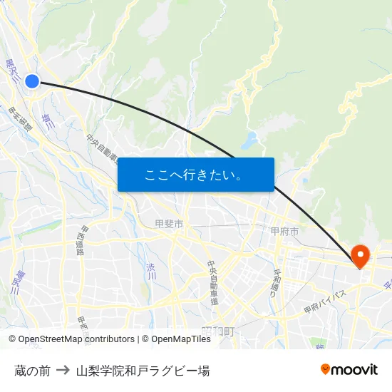 蔵の前 to 山梨学院和戸ラグビー場 map