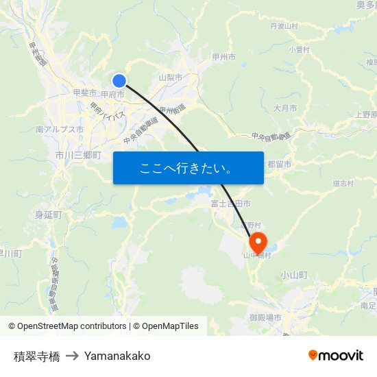 積翠寺橋 to Yamanakako map