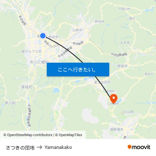 さつきの団地 to Yamanakako map