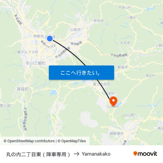 丸の内二丁目東（降車専用） to Yamanakako map