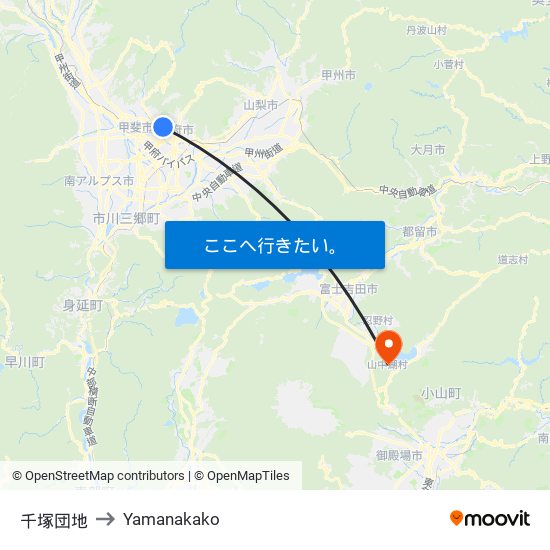 千塚団地 to Yamanakako map