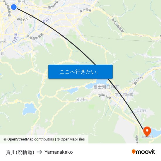 貢川(廃軌道) to Yamanakako map