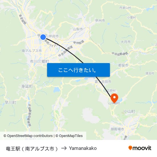 竜王駅（南アルプス市） to Yamanakako map