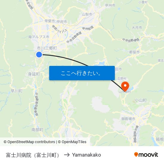 富士川病院（富士川町） to Yamanakako map