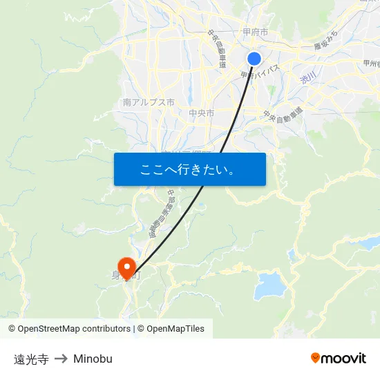 遠光寺 to Minobu map