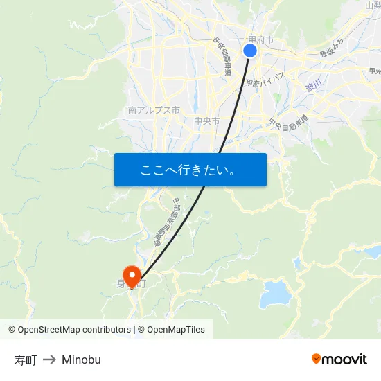 寿町 to Minobu map