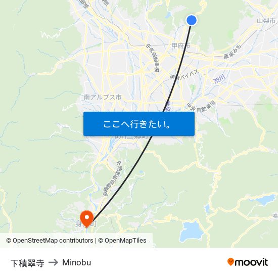 下積翠寺 to Minobu map