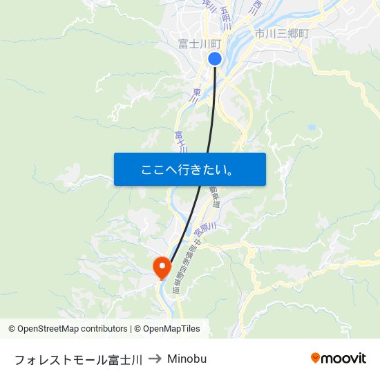 フォレストモール富士川 to Minobu map