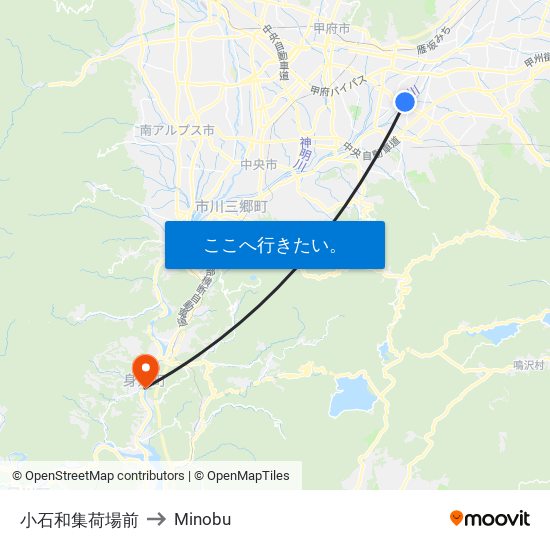 小石和集荷場前 to Minobu map