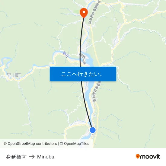 身延橋南 to Minobu map