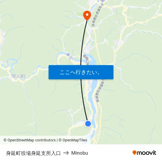 身延町役場身延支所入口 to Minobu map