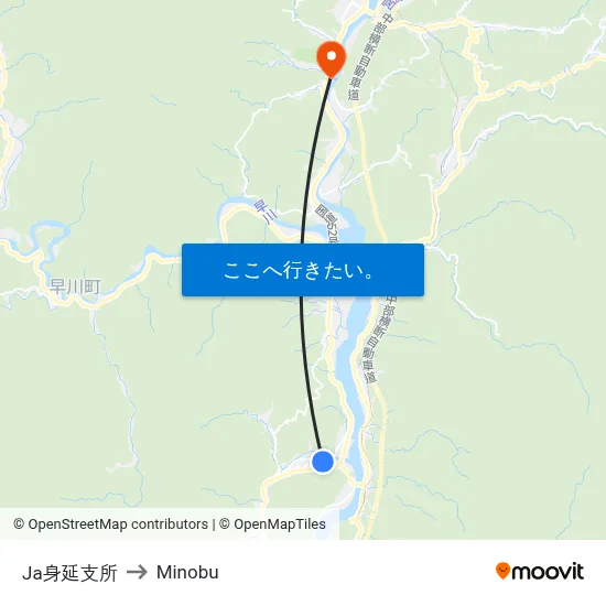 Ja身延支所 to Minobu map