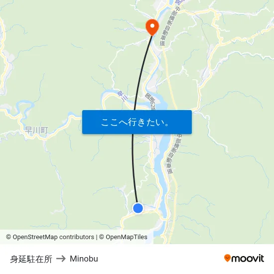 身延駐在所 to Minobu map