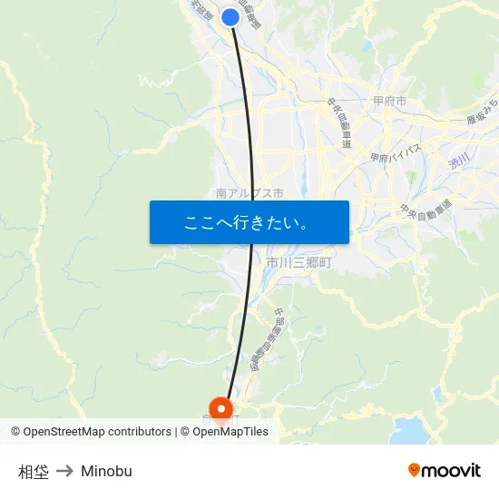 相垈 to Minobu map