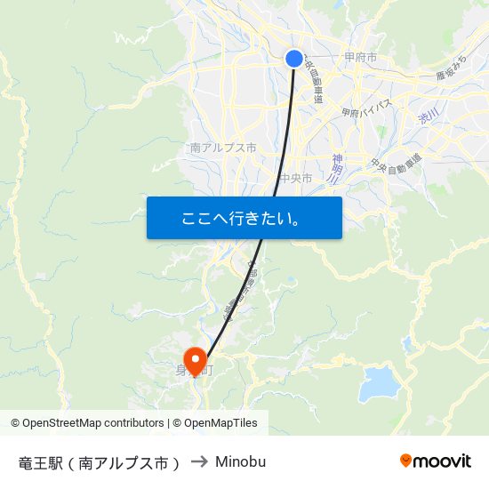 竜王駅（南アルプス市） to Minobu map