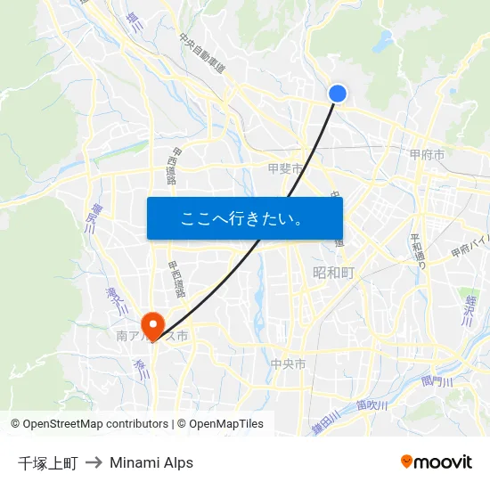 千塚上町 to Minami Alps map