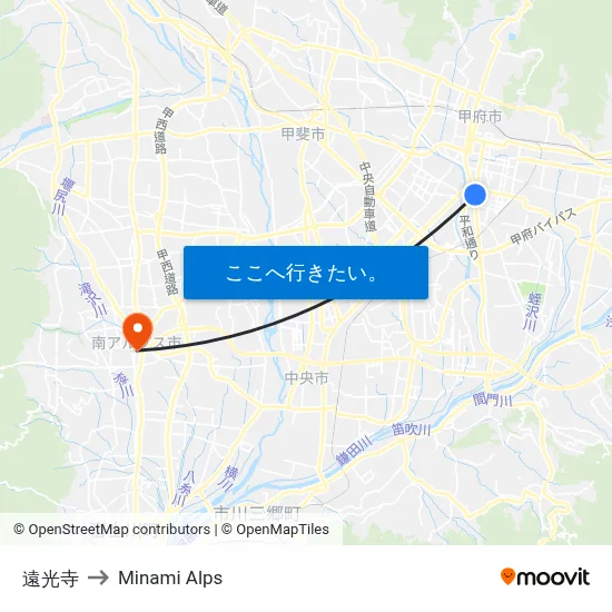 遠光寺 to Minami Alps map