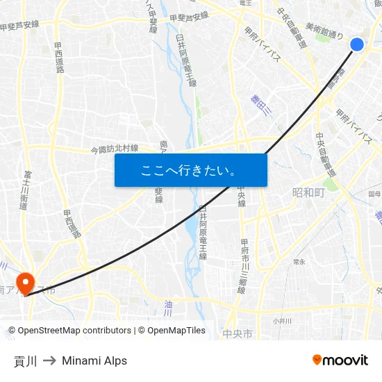 貢川 to Minami Alps map