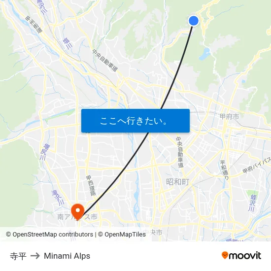 寺平 to Minami Alps map