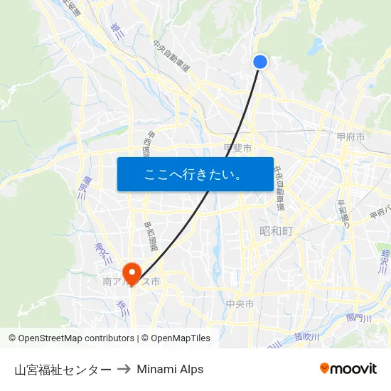 山宮福祉センター to Minami Alps map