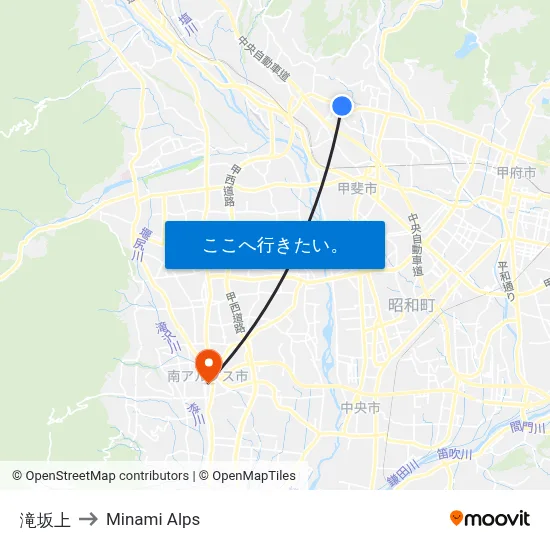 滝坂上 to Minami Alps map