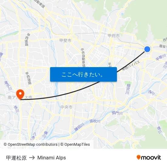 甲運松原 to Minami Alps map