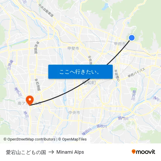 愛宕山こどもの国 to Minami Alps map