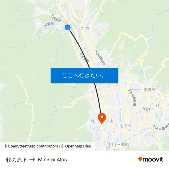 牧の原下 to Minami Alps map