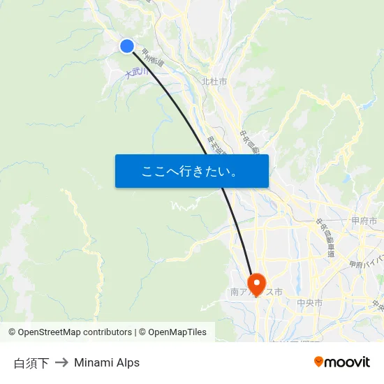 白須下 to Minami Alps map