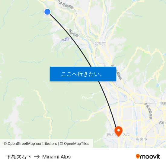 下教来石下 to Minami Alps map