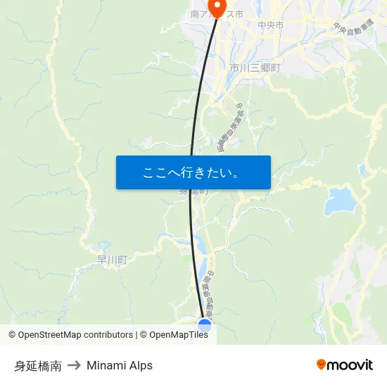身延橋南 to Minami Alps map